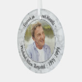 任意の文字1フォトメモリアルエレガントマフェイクーブル ガラスオーナメント (正面左)