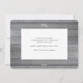 任意の文字1写真モダン鳩の平和ホープ喜び木材 シーズンカード (裏面)