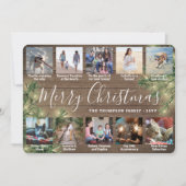 任意の文字10写真とキャプション木材と文字列ライト シーズンカード (正面)