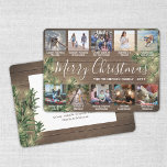 任意の文字10写真とキャプション木材と文字列ライト シーズンカード<br><div class="desc">楽しいスタイリッシュ挨拶と写真の共有10をお気に入りの写真のコラージュの休日のカードとカスタム一緒に送信する。このテンプレート上のすべての文字シンプルは、Merry Christmas、Happy Holiday、季節のごあいさつ、新年の応援などの言葉を含むようにパーソナライズする簡単である（画像配置のヒント：写真を正確に中心に撮影する方法は、Zazzleウェブサイトにアップロードする前にそれをトリミングする）。 農家のスタイルモダンデザインは、素朴な茶色の木の背景フェイク、フェスティバルの植物水色の松の緑と文字列の光、タイプライターのタイポグラフィスタイリッシュ、トレンディー手書きのスタイルスクリプトの書道、あなたの選択の10平方の画像と写真のグリッドを備えユニークる。家族や友人は、このカードをエレガント表示すカスタマイズるのが好き。</div>