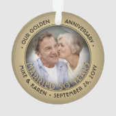 任意の文字2フォトゴールデン結婚50周年 オーナメント (裏面)
