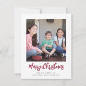 任意の文字2フォトシンプルミニマルブラシ赤いスクリプト シーズンカード (正面)