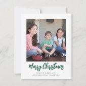 任意の文字2フォトシンプルミニマル緑のブラシスクリプト シーズンカード (正面)