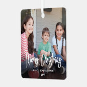 任意の文字2モダンフォトブラシ白書 メタルオーナメント (正面左)