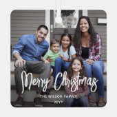 任意の文字2モダンフォトブラシ白書 メタルオーナメント (裏面)