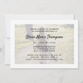 任意の文字2写真モダンミニマル16誕生日 招待状 (裏面)