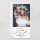 任意の文字2写真新しいMr.とミセス・ニューライヴァーズ・バーガンディ シーズンカード (正面)