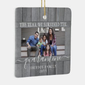 任意の文字2写真生き延びWe検疫木材フェイク セラミックオーナメント (右)