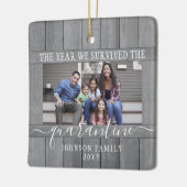 任意の文字2写真生き延びWe検疫木材フェイク セラミックオーナメント (左)