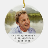 任意の文字2写真記念シンプル白黒 セラミックオーナメント (正面)