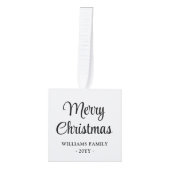 任意の文字3シンプルフォトモダンミニマリストホワイト キューブオーナメント (正面)