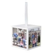 任意の文字3シンプルフォトモダンミニマリストホワイト キューブオーナメント (裏面アングル)