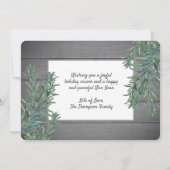 任意の文字3モダンフォトファームハウスウッド&グリーンリー シーズンカード (裏面)