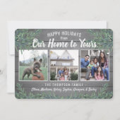 任意の文字3モダンフォトファームハウスウッド&グリーンリー シーズンカード (正面)