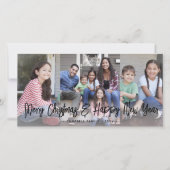 任意の文字4 Photo Collageブラックブラッシュドタイポグラフィ シーズンカード (正面)