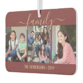 任意の文字4 Photo Scriptファミリーブルゴーニュと金ゴールド カーエアーフレッシュナー (左)