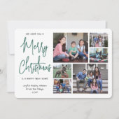 任意の文字6写真We Wish You Merry Christmas Green シーズンカード (正面)