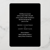 任意の文字9 Photo Christmas Collage Black エレガント 箔シーズンカード (裏面)