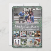 任意の文字9 Photo Collage & Captions Wood and Pine シーズンカード (正面)