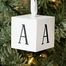 任意の文字 | 白黒またはDIYカラー キューブオーナメント
