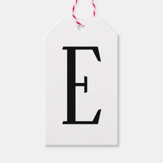 任意の文字 | 白黒またはDIYカラー ギフトタグ (正面)