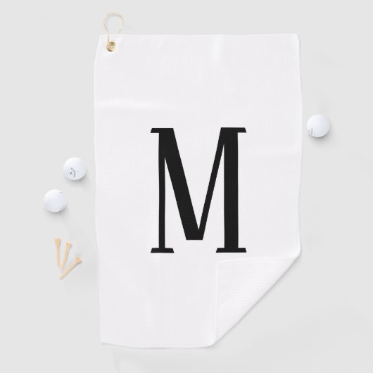 任意の文字 | 白黒またはDIYカラー ゴルフタオル (インサイチュ)