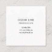 任意の文字 | 白黒またはDIYカラー スクエア名刺 (裏面)