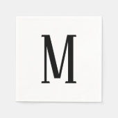 任意の文字 | 白黒またはDIYカラー スタンダードカクテルナプキン (正面)