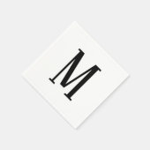 任意の文字 | 白黒またはDIYカラー スタンダードカクテルナプキン (角)