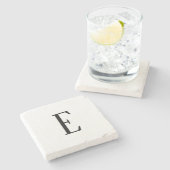 任意の文字 | 白黒またはDIYカラー ストーンコースター (横)