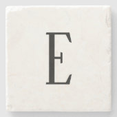 任意の文字 | 白黒またはDIYカラー ストーンコースター (正面)