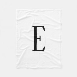 任意の文字 | 白黒またはDIYカラー フリースブランケット