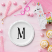 任意の文字 | 白黒またはDIYカラー ペーパープレート (パーティー)