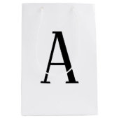 任意の文字 | 白黒またはDIYカラー ミディアムペーパーバッグ (正面)