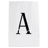 任意の文字 | 白黒またはDIYカラー ミディアムペーパーバッグ (裏面)