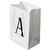 任意の文字 | 白黒またはDIYカラー ミディアムペーパーバッグ (裏面アングル)