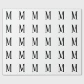 任意の文字 | 白黒またはDIYカラー ラッピングペーパー (フラット)