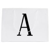 任意の文字 | 白黒またはDIYカラー ラージペーパーバッグ (正面)