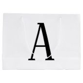 任意の文字 | 白黒またはDIYカラー ラージペーパーバッグ (裏面)