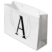 任意の文字 | 白黒またはDIYカラー ラージペーパーバッグ (裏面アングル)