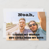 任意の文字groomsmen / 花婿介添人提案写真 招待状 (正面)