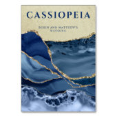 任意の星座名、青と金の瑪瑙 テーブルナンバー (裏面)