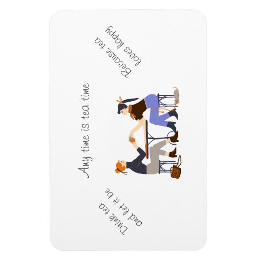 任意の時間お茶の時間茶の引用文スローガンフレンド マグネット (縦)