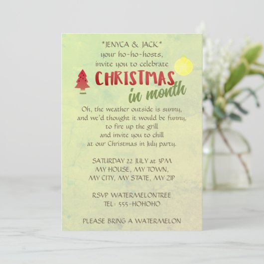 任意の月のクリスマスパーティの招待状 招待状 (スタンド正面)