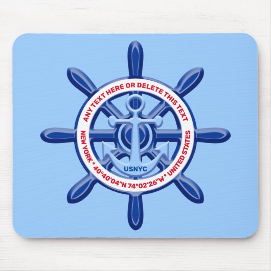 任意の海港、船舶、カスタマイズ可能な国、旅行 マウスパッド (正面)