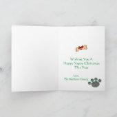 任意の犬の写真クリスマス/ホリデーカード シーズンカード (内部)