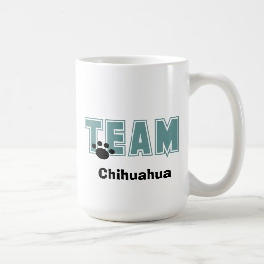 任意の犬の種類のチームのコーヒーマグ コーヒーマグカップ (右)