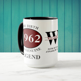 任意の生まれ年モノグラムあなたの名前を追加誕生日 コーヒーマグカップ