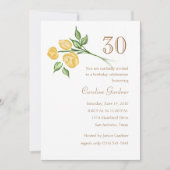 任意の番号誕生日招待状スリーイエローローズ 招待状 (正面)