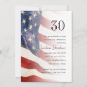 任意の番号誕生日招待状米国国旗 招待状 (正面)